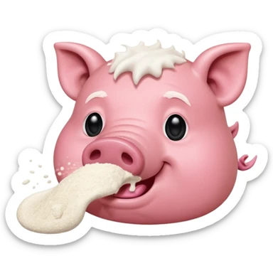 A hog snorting a line of flour  sticker