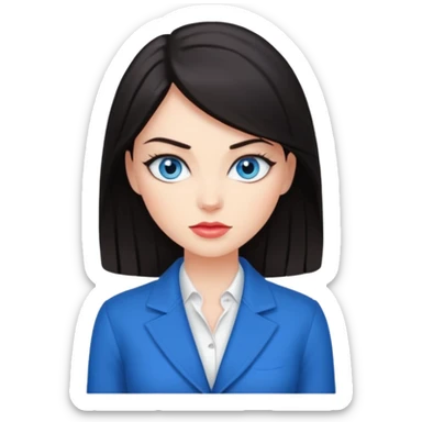Sassy dark hair woman with blue eyes sticker