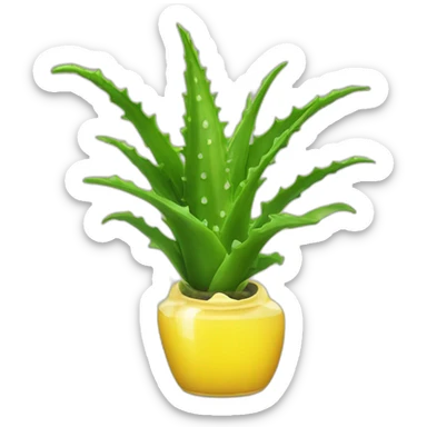 Aloe vera in yellow bottle sticker