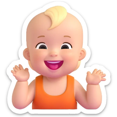 laughing baby sticker