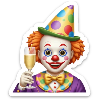 Clown on New Year’s Eve 2026 sticker