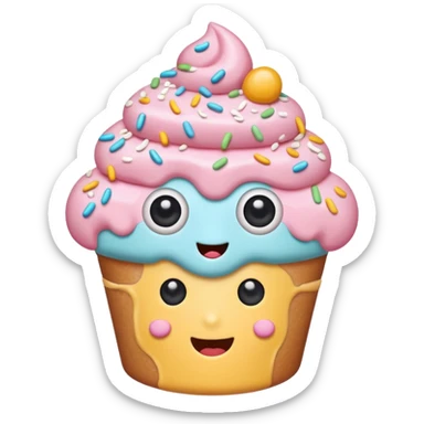 sweet treat with accessories and eyes sticker