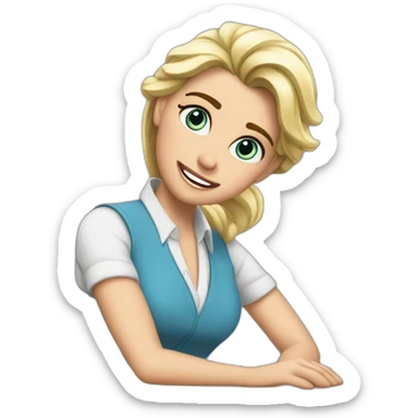 Emoji de Elsa de hombre trabajando en la oficina sticker