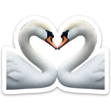 Two swans facing each other head to head sticker