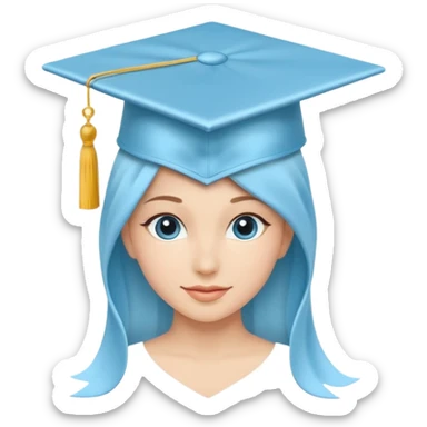 cappello da laurea per un corso terminato blu celeste danza aerea esame bello piccolo sticker