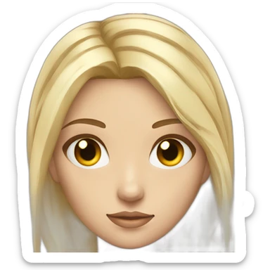 Female cyborg blond hair hazel eyes Slavic  sticker