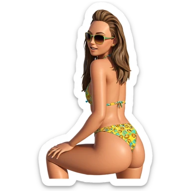 sunny beach day bikini girl sticker