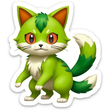 Sprigatito-Meowscarada-Pokémon-Fakémon-animal-fusion (full body) sticker