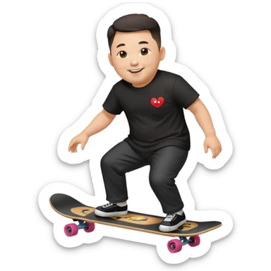 Kim jong-un riding skate board sticker
