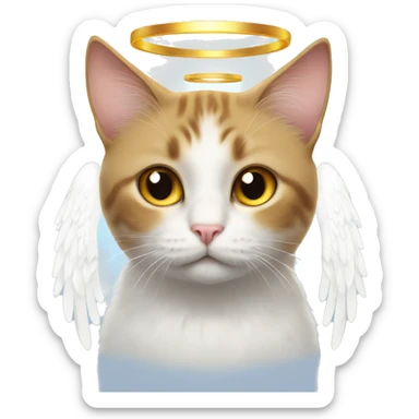 cat with angel wings and halo sticker