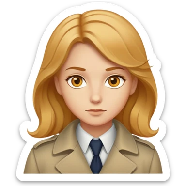 Bal gözlü orta saçlı bal renkli saçlı dedektif sticker