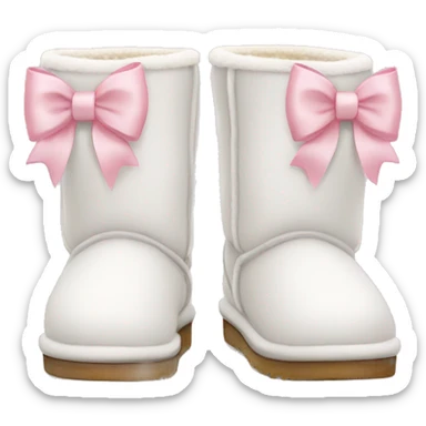 white uggs with light pink bows sticker