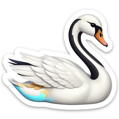 Right-facing swan emoji sticker