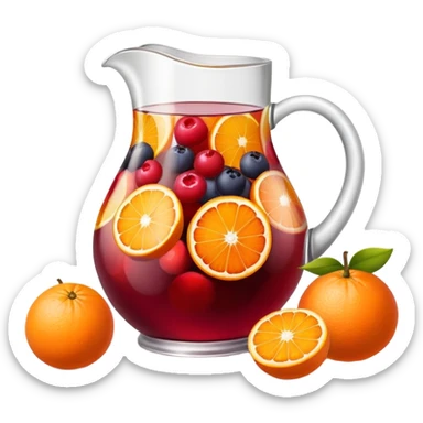 Sangria pitcher with fruit sticker