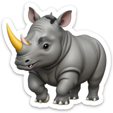 angry rhinoceros sticker