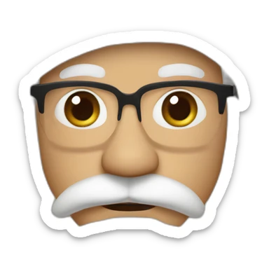 Juan Antonio Almazán bald with Santa's white beard sticker