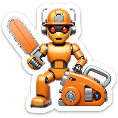 bot with chainsaw sticker