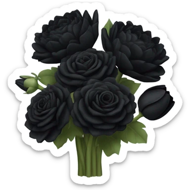 Black bouquet of flowers  sticker