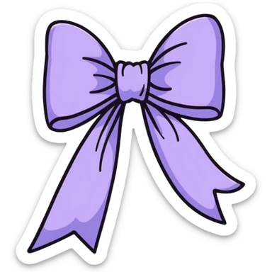 soft lavender ribbon bow with glitter sticker