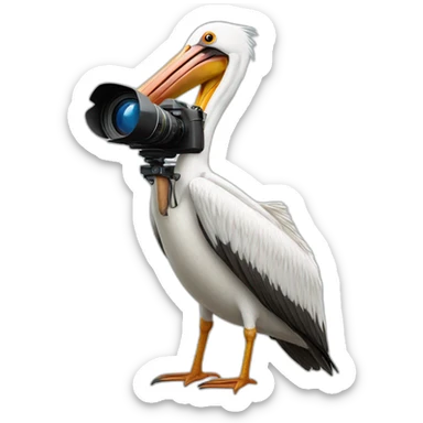 Pelican with a camera sticker