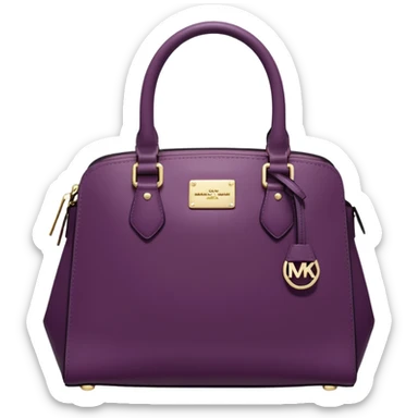 Realistic isolated, 3D rendering, dark plum color, Michael Kors satchel purse.  sticker
