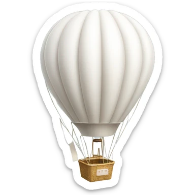  white hot air balloon  sticker
