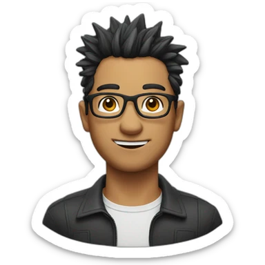 Man with specs and hair spikes sticker
