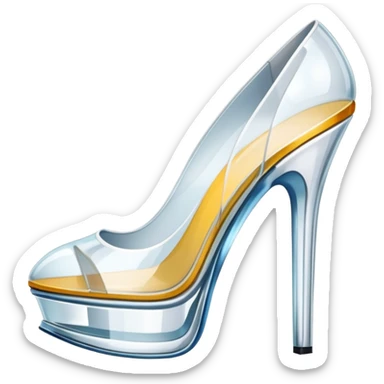 ultra realistic pair of platform glass heels sticker