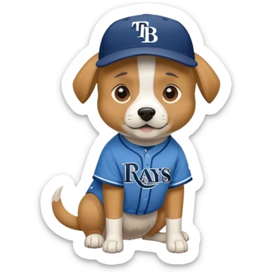 dog wearing tampa bay rays merch sticker