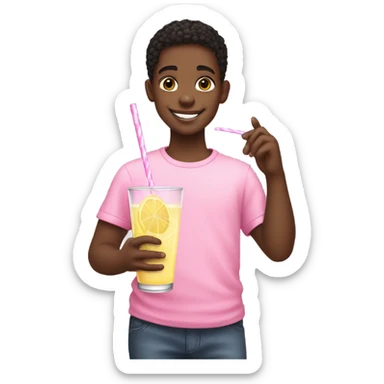 Pink lemonade with a black boy sticker