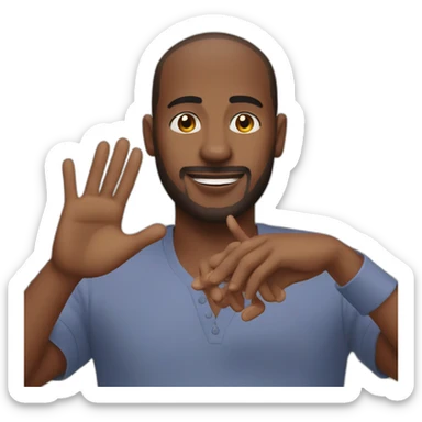 black man without beard doing namastey with joining both hands in front of him sticker