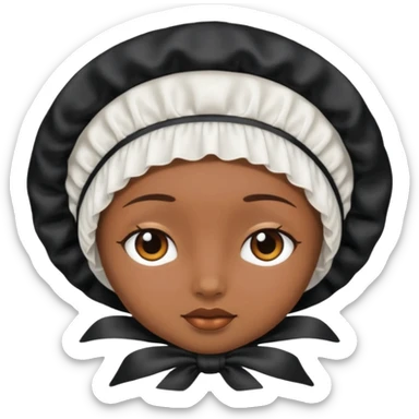 Black Silk sleep Bonnet emoji brown skin  sticker
