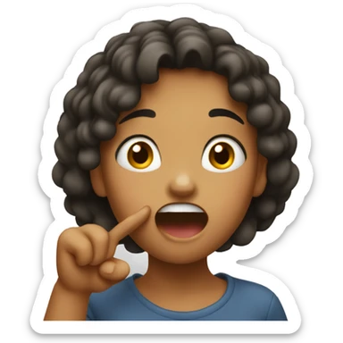 a girl biting her finger excitedly  sticker