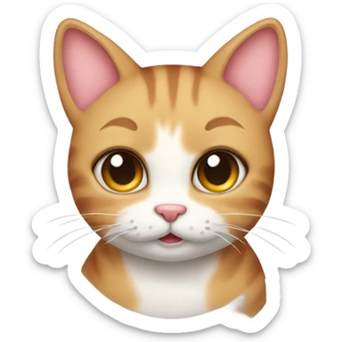 create a flirty blushing cat emoji  sticker