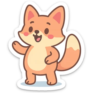 pastel toon style cute animal sticker