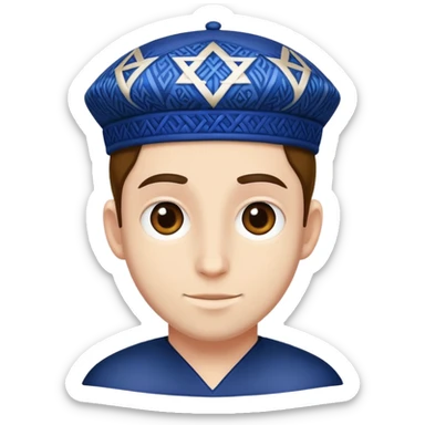 🤑 with yarmulke ￼  sticker