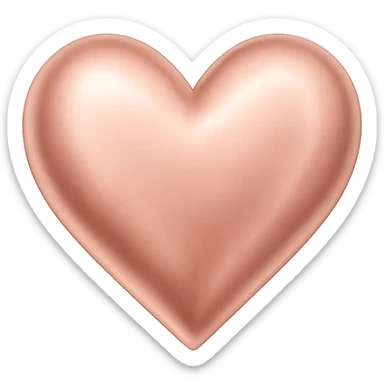 rose gold heart, metallic shine, soft pink, elegant, minimal background sticker