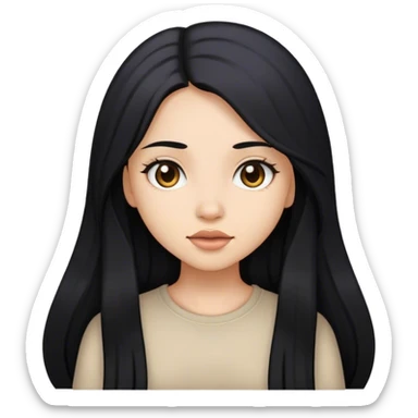 Chica de pelo negro largo sticker