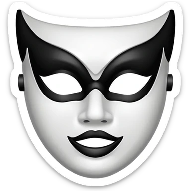 Create this emoji : 🎭 but in White and black  sticker