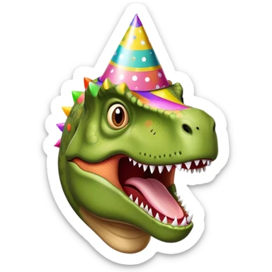 festive funny t-rex face sticker