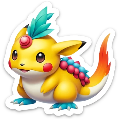Colorful Floral Fakémon-Pokémon sticker