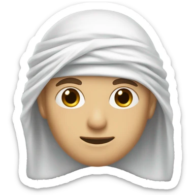 white-ninja-with-a-white-veil-on-his-head,-brown-eyes sticker