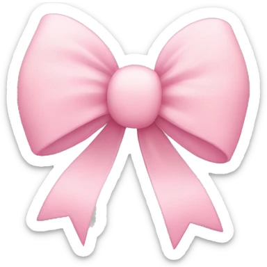 Bow with light pink heart  sticker