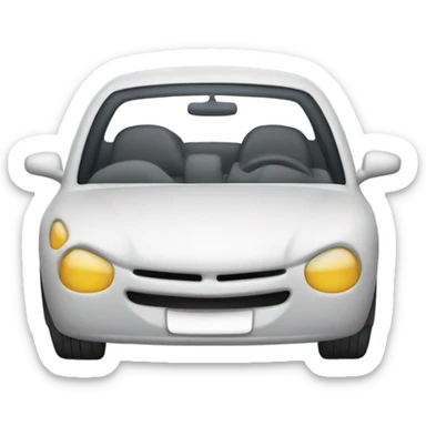 car with a face sticker