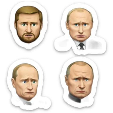Crying Ramzan Kadyrov and angry vladimir putin in elevator wheelchair sticker