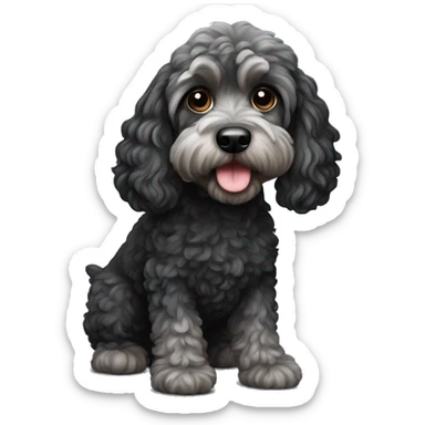 black cockapoo sticker