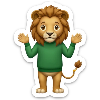 lion wearing green jumper sticker
