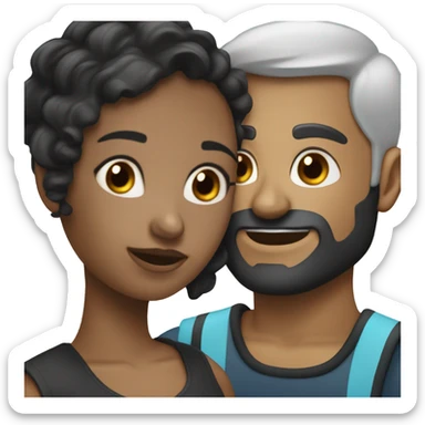 An Aquarius female black with dark hair and a cancer male with a beard on a sailboat sticker