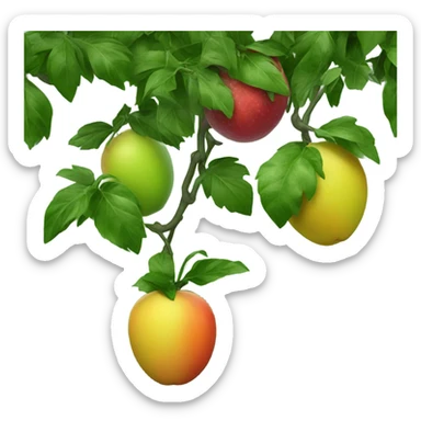 Fruits hanging on bushes  sticker