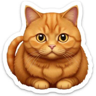 British shorthair ginger cat, solid color with no markings sticker